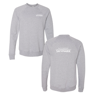 Gatlinburg SkyPark Adult Crewneck White Chest and Back Logo Athletic Heather