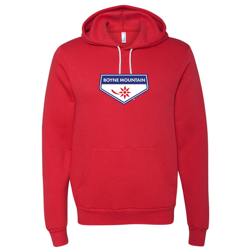 Boyne Mountain Adult Hoodie Full Color Chest Logo Red 