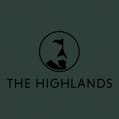 The Highlands Adult T-Shirt Black Chest Logo Forest 