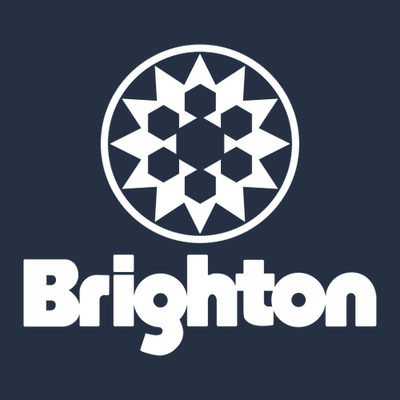 Brighton Adult Hoodie White Chest and Back Logo Navy 