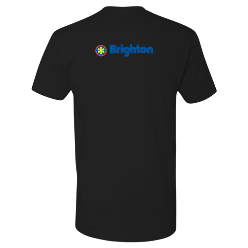 Brighton Adult T-Shirt Full Color Chest and Back Logo Black 