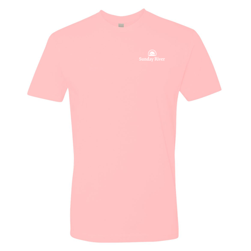 Sunday River Adult T-Shirt White Chest and Back Logo Light Pink 