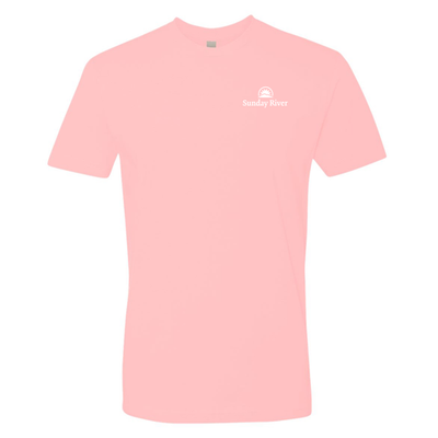 Sunday River Adult T-Shirt White Chest and Back Logo Light Pink 