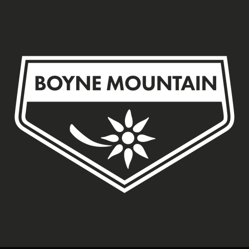 Boyne Mountain Adult T-Shirt White Chest Logo Black 