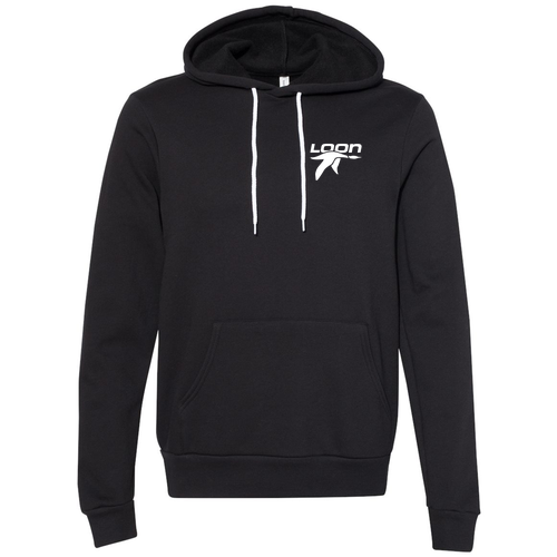 Loon Mountain Adult Hoodie White Chest and Back Logo Black