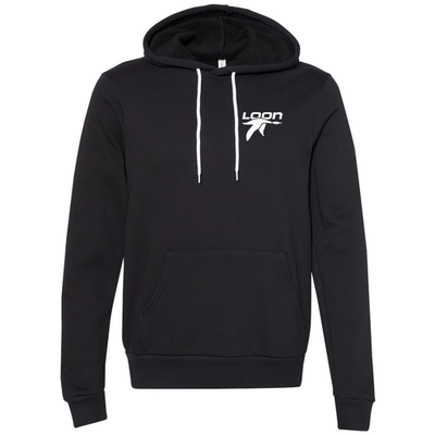 Loon Mountain Adult Hoodie White Chest and Back Logo Black