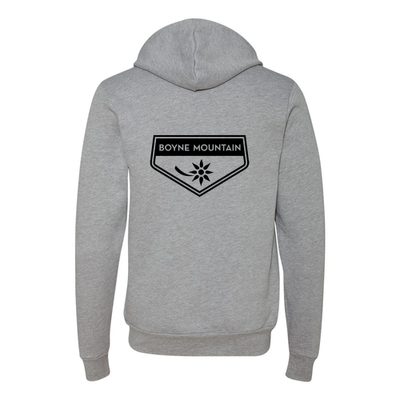Boyne Mountain Adult Hoodie Black Chest and Back Logo Athletic Heather 