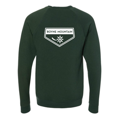 Boyne Mountain Adult Crewneck White Chest and Back Logo Forest 