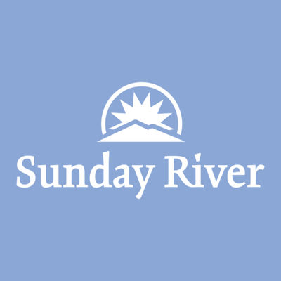 Sunday River Adult Long Sleeve White Chest and Back Logo Carolina Blue 