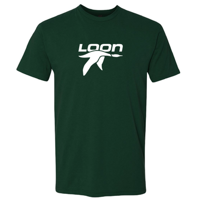 Loon Mountain Adult T-Shirt White Chest Logo Forest