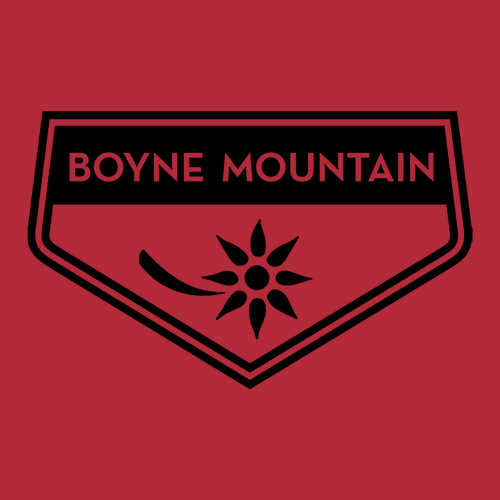 Boyne Mountain Adult T-Shirt Black Chest and Back Logo Red 