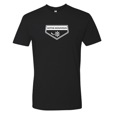 Boyne Mountain Adult T-Shirt White Chest Logo Black 