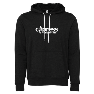 Cypress Adult Hoodie White Chest Logo Black 