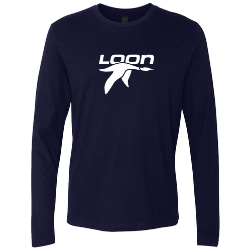 Loon Mountain Adult Long Sleeve White Chest Logo Midnight Navy