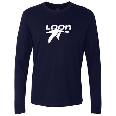 Loon Mountain Adult Long Sleeve White Chest Logo Midnight Navy