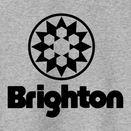 Brighton Adult Hoodie Black Chest and Back Logo Athletic Heather 