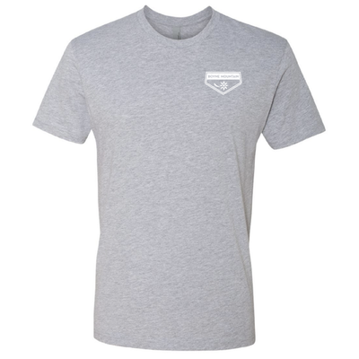 Boyne Mountain Adult T-Shirt White Chest and Back Logo Heather Grey 