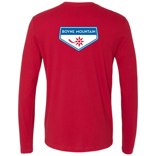 Boyne Mountain Adult Long Sleeve Full Color Chest and Back Logo Red 