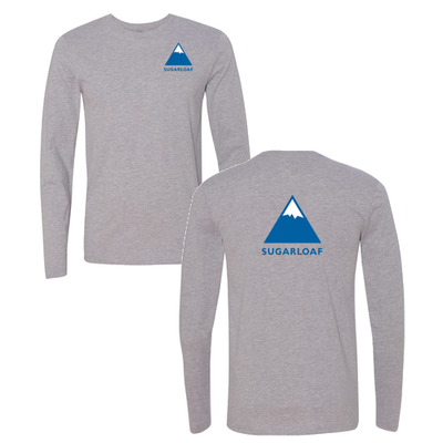 Sugarloaf Adult Long Sleeve Full Color Chest and Back Logo Heather Grey