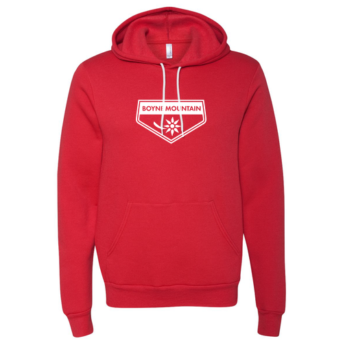 Boyne Mountain Adult Hoodie White Chest Logo Red 