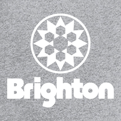 Brighton Adult T-Shirt White Chest and Back Logo Heather Grey 