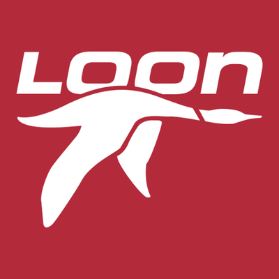Loon Mountain Adult Hoodie White Chest and Back Logo Red
