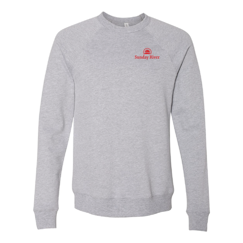 Sunday River Adult Crewneck Red Chest and Back Logo Athletic Heather 