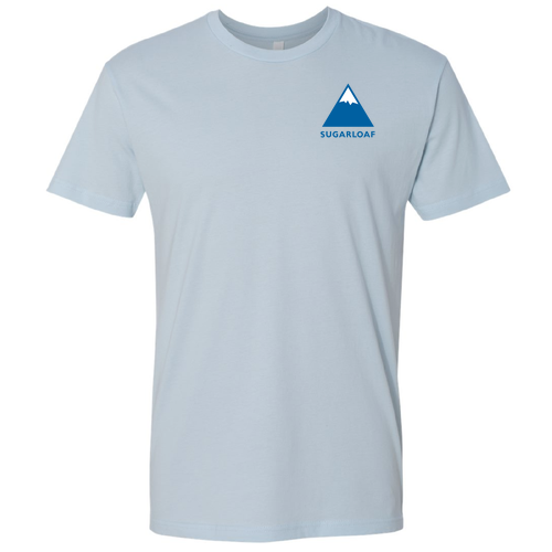 Sugarloaf Adult T-Shirt Full Color Chest and Back Logo Light Blue