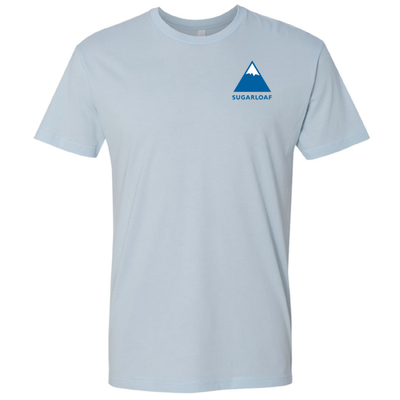 Sugarloaf Adult T-Shirt Full Color Chest and Back Logo Light Blue
