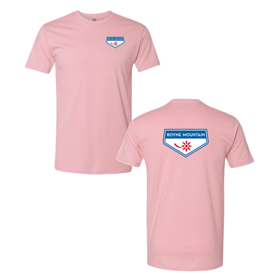 Boyne Mountain Adult T-Shirt Full Color Chest and Back Logo Light Pink 