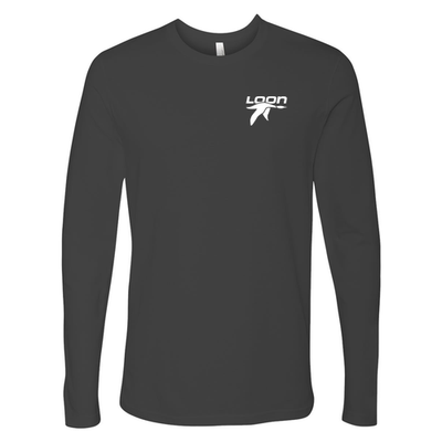 Loon Mountain Adult Long Sleeve White Chest and Back Logo Heavy Metal