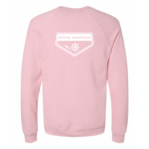 Boyne Mountain Adult Crewneck White Chest and Back Logo Pink 