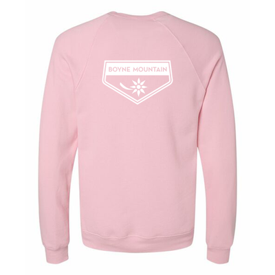 Boyne Mountain Adult Crewneck White Chest and Back Logo Pink 
