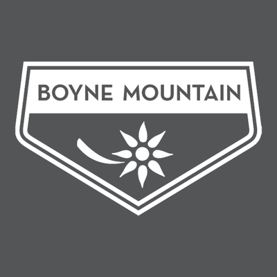 Boyne Mountain Adult Hoodie White Chest and Back Logo Asphalt 