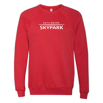 Gatlinburg SkyPark Adult Crewneck White Chest Logo Red