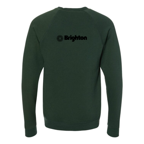 Brighton Adult Crewneck Black Chest and Back Logo Forest 