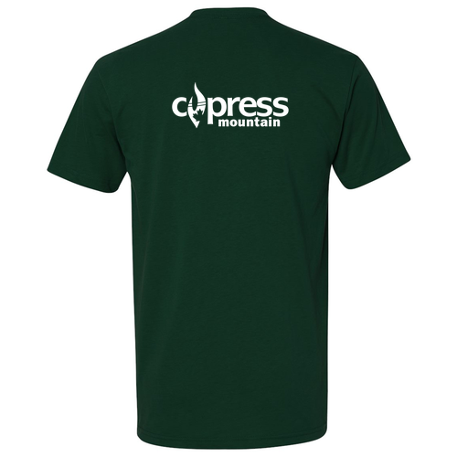 Cypress Adult T-Shirt White Chest and Back Logo Forest 