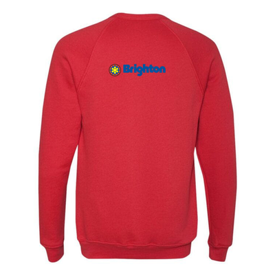 Brighton Adult Crewneck Full Color Chest and Back Logo Red 