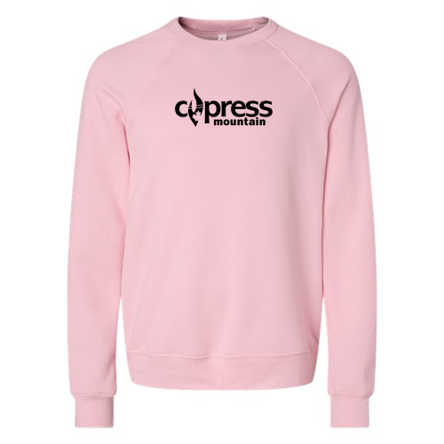 Cypress Adult Crewneck Black Chest Logo Pink 