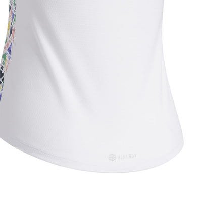 Adidas Girl's HEAT.RDY Printed Sleeveless Golf Polo Shirt 2023 