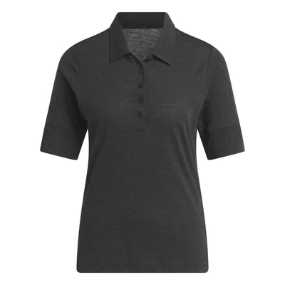 Adidas Women's MÃ©lange Golf Polo Shirt 2023 BLACK MELANGE