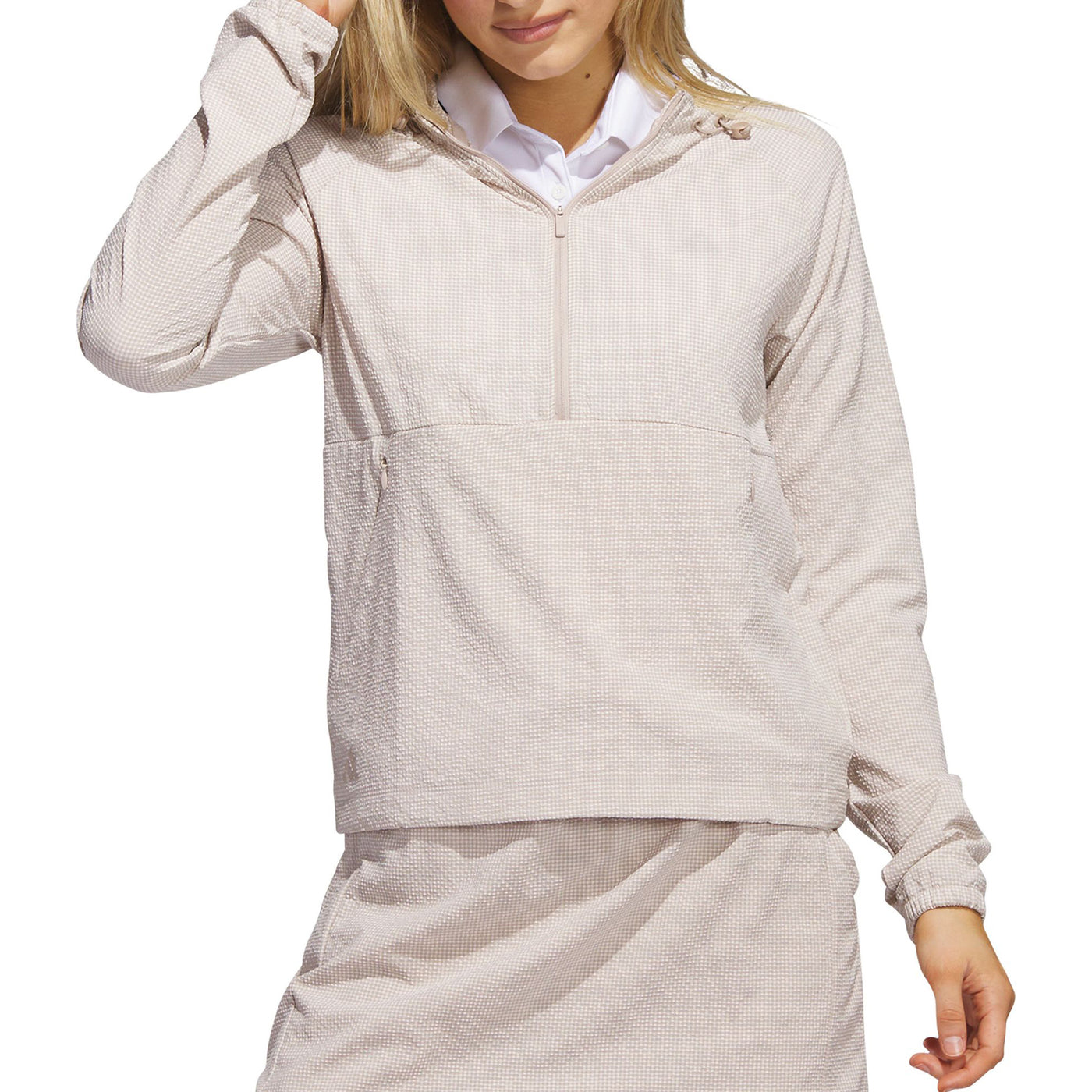 Adidas/Taylor Made Adidas Women'S  Searsucker Quarter Zip Hoodie WONDER TAUPE