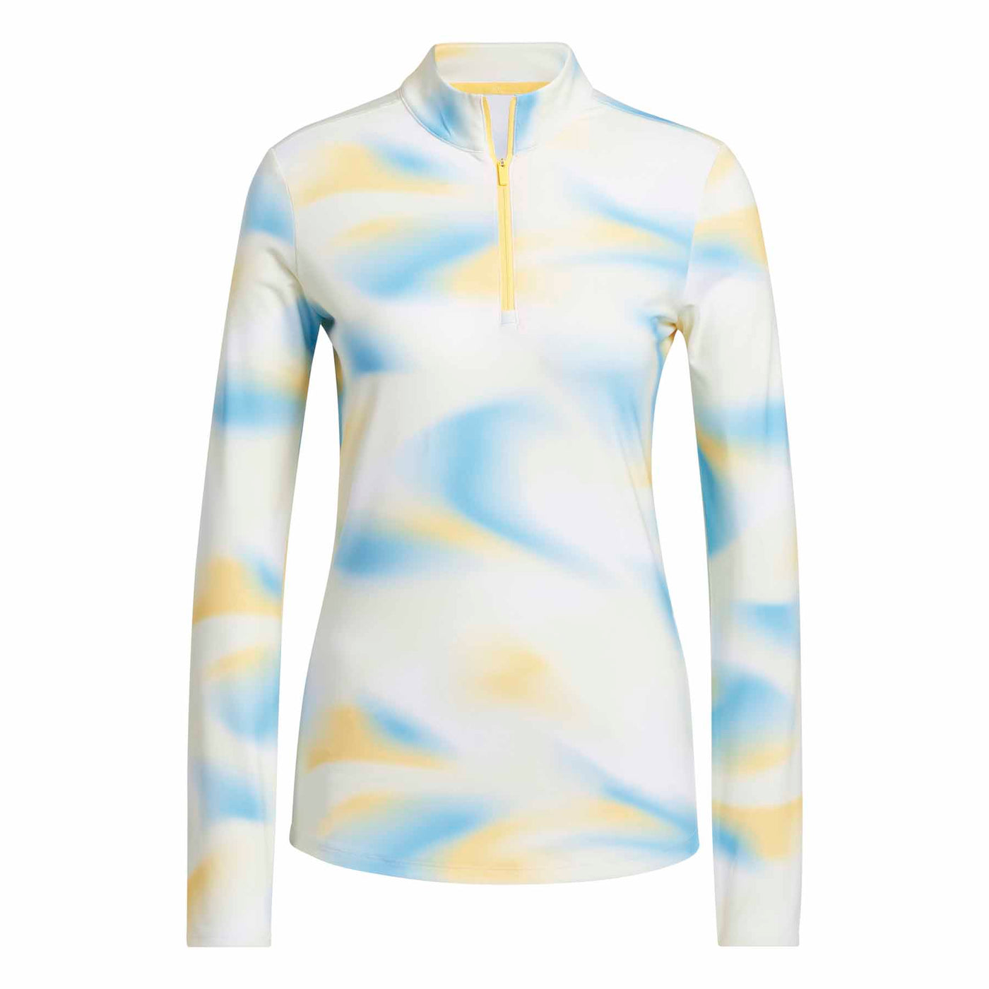 Adidas Women's Ultimate365 Printed Quarter-Zip Mock Neck Golf Polo 2024 SEMI SPARK