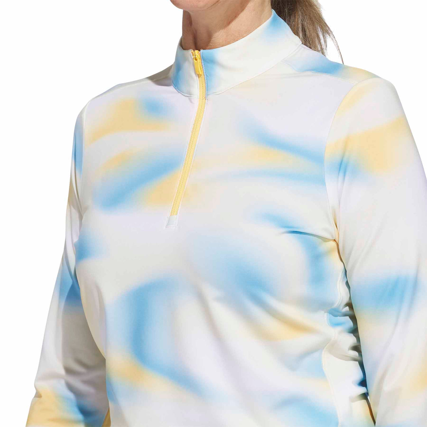 Adidas Women's Ultimate365 Printed Quarter-Zip Mock Neck Golf Polo 2024 