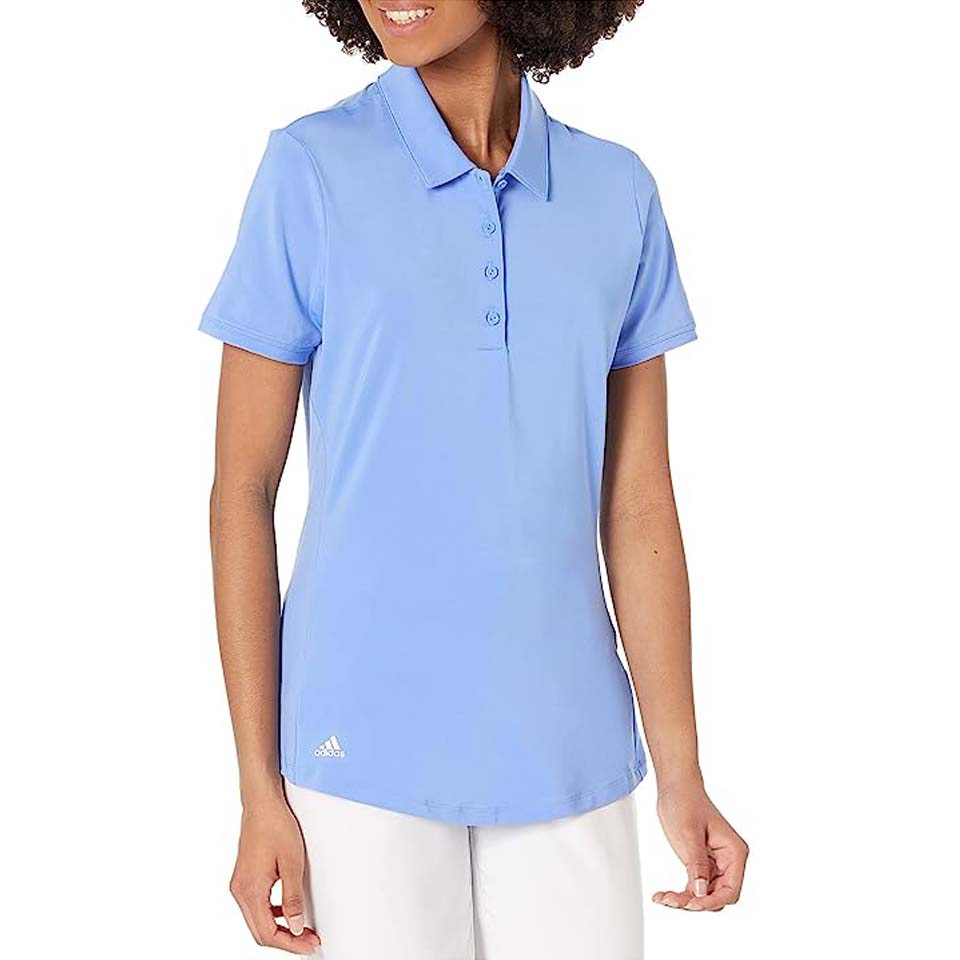 Adidas Women's Ultimate365 Short Sleeve Solid Golf Polo 2023 BLUE FUSION