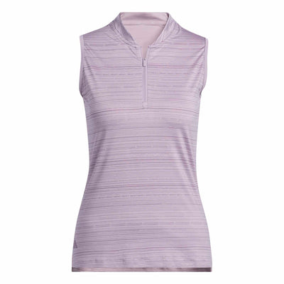 Adidas Women's Ultimate365 Stripe Sleeveless Polo 2024 PRELOVED FIG