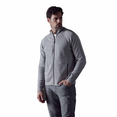 AETHER M'S RILEY FULL ZIP SWEATER HEATHER GREY