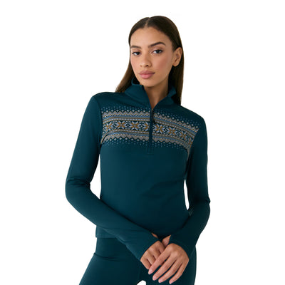 Lole Women's Arctic Half Zip 2025 FAIR ISLE FJORD BLUE