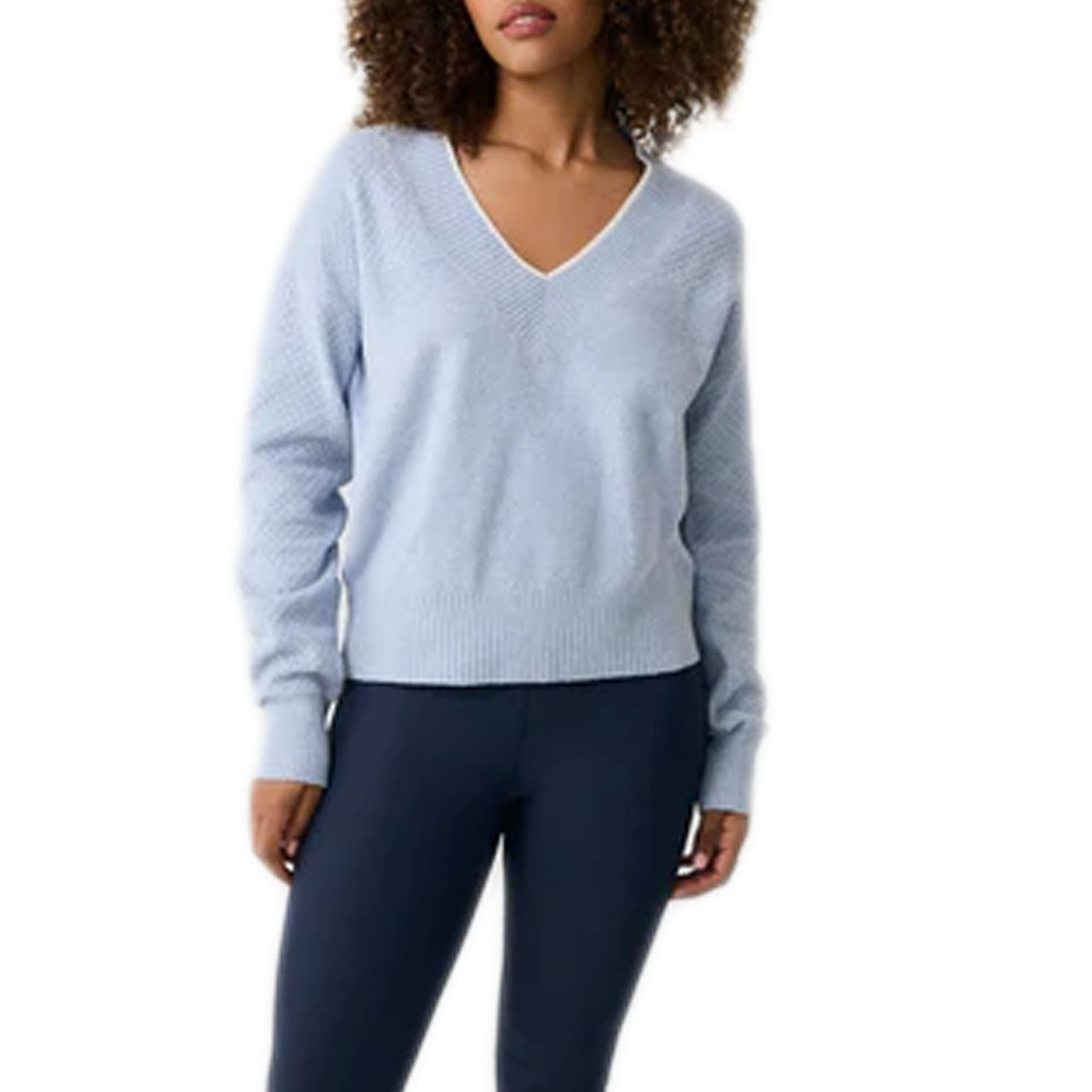 Lole Women's Camille V-Neck Sweater 2025 GLACIER HEATHER