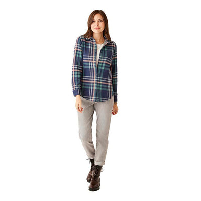 Carve Designs Women's Fairbanks Supersoft Shirt 2025 NAVY MULTIPLAID